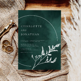 Invitación Boda de vegetación elegante verde esmeralda
