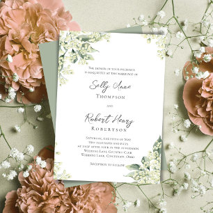 Invitación Boda de vegetación floral acuarela