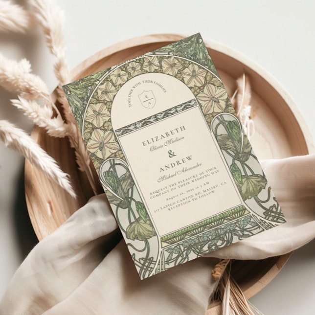 Invitación Boda de vegetación floral Art Nouveau (Subido por el creador)