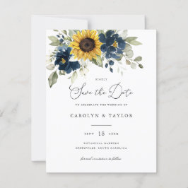 Invitación Boda de vegetación floral azul de la marina de los
