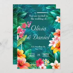 Invitación Boda de vegetación floral de Aloha Tropical