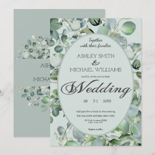 Invitación Boda de vegetación floral enmarcada Eucalyptus