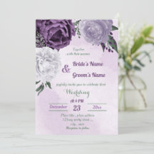 boda de vegetación floral púrpura y blanca