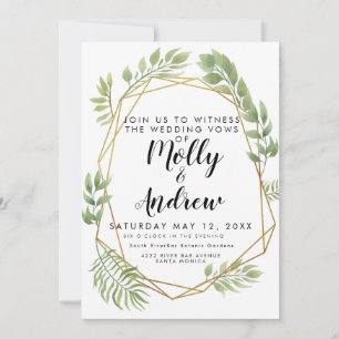 Invitación boda de vegetación follaje invitan a bodas de cris