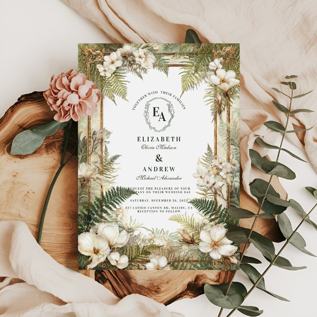 Invitación Boda de vegetación forestal minimalista (Subido por el creador)