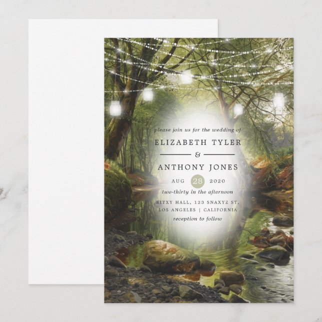 Invitación Boda de vegetación silvestre rústica (Anverso / Reverso)
