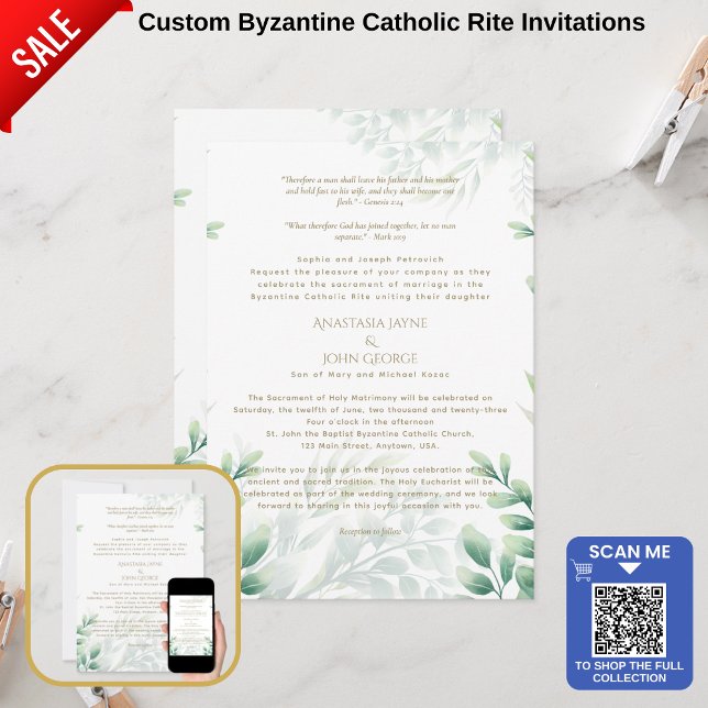Invitación Boda de vegetación tradicional de la Cruz de BYZAN (Subido por el creador)