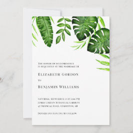 Invitación Boda de Vegetación Tropical Botánica Hojas de Mons