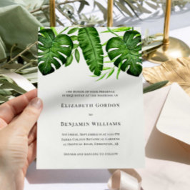 Invitación Boda de Vegetación Tropical Hojas Botánicas de Mon