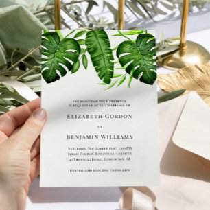 Invitación Boda de Vegetación Tropical Hojas Botánicas de Mon