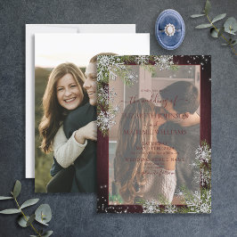 Invitación Boda de Vellum de la Madera de Invierno de Borgoña