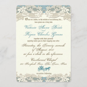 Invitación Boda de venta de hadas bucales de flores de vintag