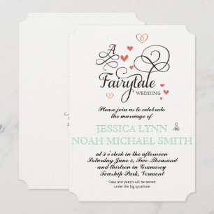 Invitación Boda de venta de leche y de venta de hadas de cora