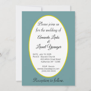 Invitación Boda de ventana azul y blanca