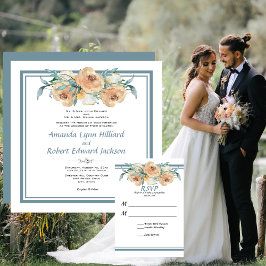 Invitación Boda de verano acuarela floral