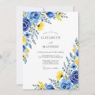 Invitación Boda de verano azul real luminoso
