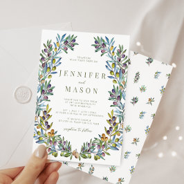 Invitación Boda de verano bohemio temática de la Toscana oliv