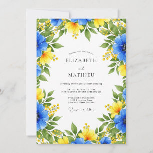 Invitación Boda de verano cautivadora azul real
