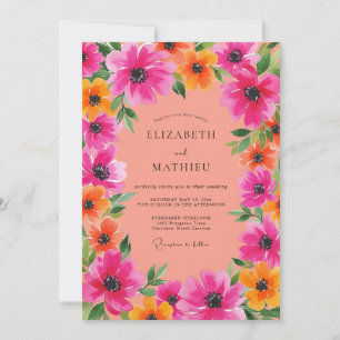 Invitación Boda de verano con espíritu fucsia