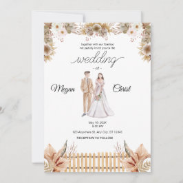 Invitación Boda de verano con flores elegantes