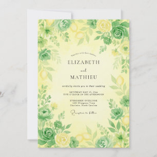 Invitación Boda de verano con limón amarillo fresco cítrico