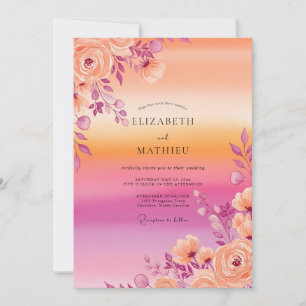 Invitación Boda de verano con melocotón lustroso