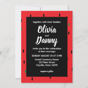 Invitación Boda de Verano con Sandía Roja