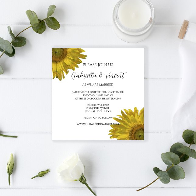 Invitación Boda de verano de girasol amarillo (Subido por el creador)