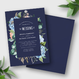 Invitación Boda de verano de la Marina de Hidrangea Floral Wa