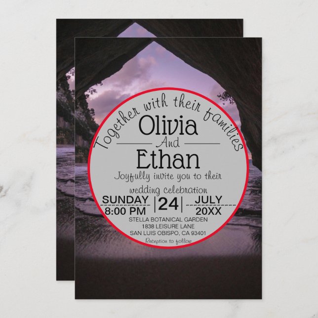 Invitación Boda de verano de la Marina Náutica Romántica (Anverso / Reverso)