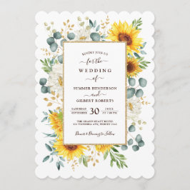 Invitación Boda de verano de la RADIANZA del girasol del jard