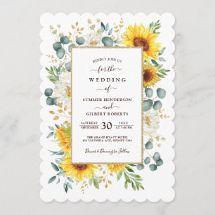 Invitación Boda de verano de la RADIANZA del girasol del jard