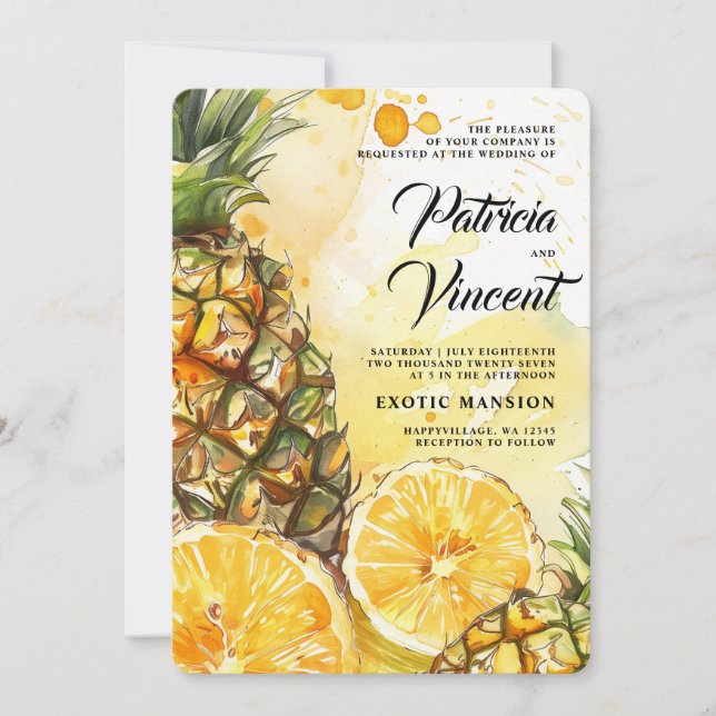 Invitación Boda de verano de la sandía (Anverso)