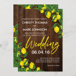 Invitación Boda de verano de Lemon Rustic Wood