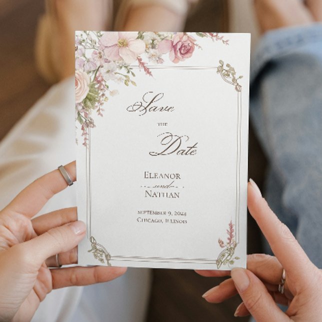 Invitación Boda de verano de primavera floral salva la fecha (Subido por el creador)