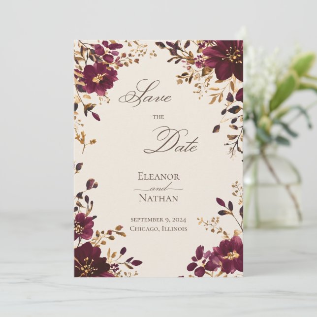 Invitación Boda de verano de rosas rojas (Anverso de pie)