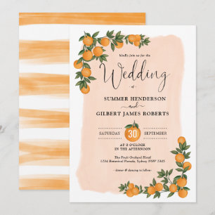 Invitación Boda de verano del Citrus Botánico Naranja Verde