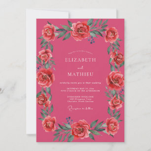 Invitación Boda de verano efervescente magenta