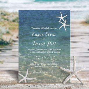 Invitación Boda De Verano Elegante De Pescado Estelar Playa