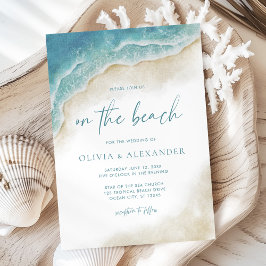 Invitación Boda de verano en la playa con acuarela