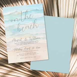 Invitación Boda de verano en la playa con acuarela