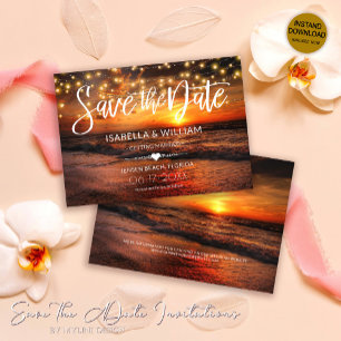 Invitación Boda de Verano en Playa Tropical Guardar la tarjet