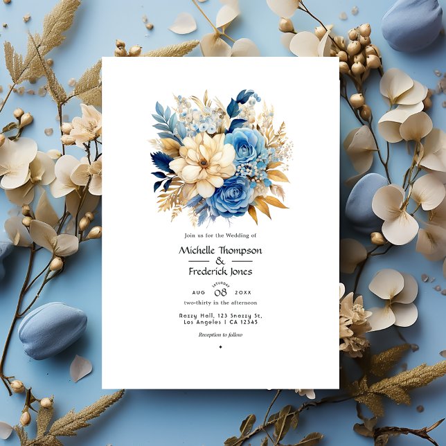 Invitación Boda de verano floral de tonos de playa (Subido por el creador)