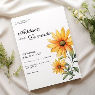 Invitación Boda de verano floral floral de girasol