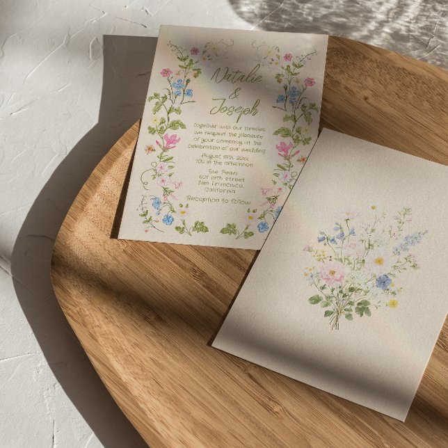 Invitación Boda de verano floral moderna escrita a mano (Subido por el creador)