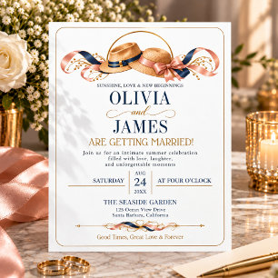 Invitación Boda de Verano Informal de Pareja Madura con Sombr