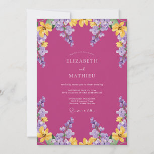 Invitación Boda de verano jovial magenta