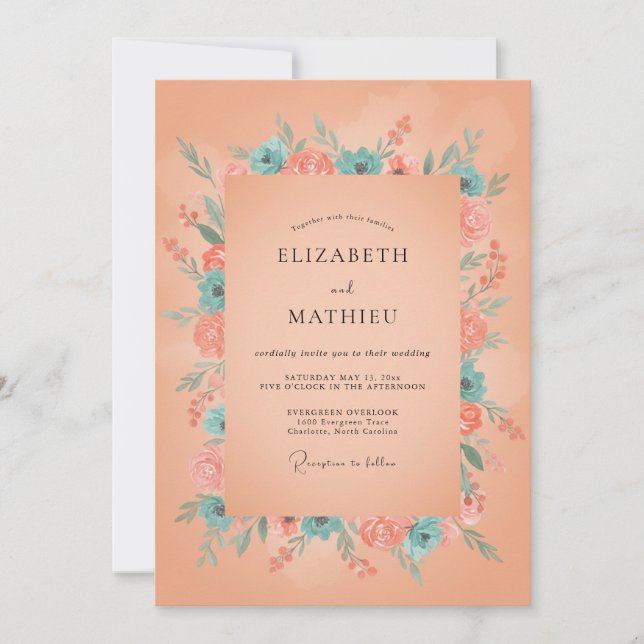 Invitación Boda de verano luminosa albaricoque (Anverso)