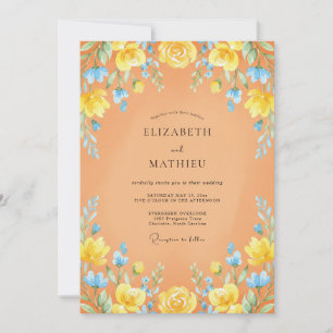 Invitación Boda de verano radiante albaricoque