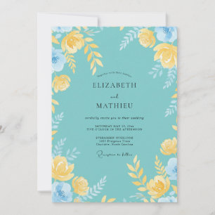 Invitación Boda de verano radiante turquesa